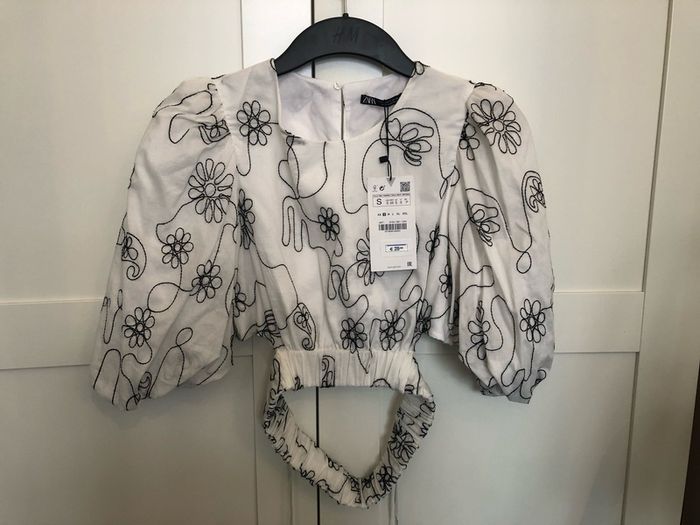 Embroidered Crop Top - Zara NEW
