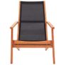 Garden Lounge Chair Black Solid Eucalyptus Wood and Textilene Image 2