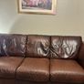 Brown 3 Seater leather couch Image 2