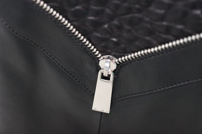 Diesel Leather Shoulder Bag with zip detail