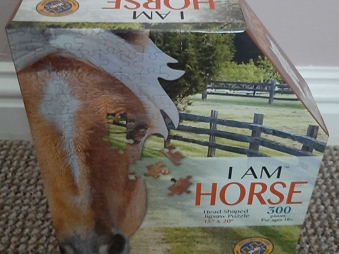 Brand new jigsaw in the shape of a horse's head