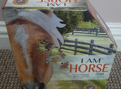 Brand new jigsaw in the shape of a horse's head