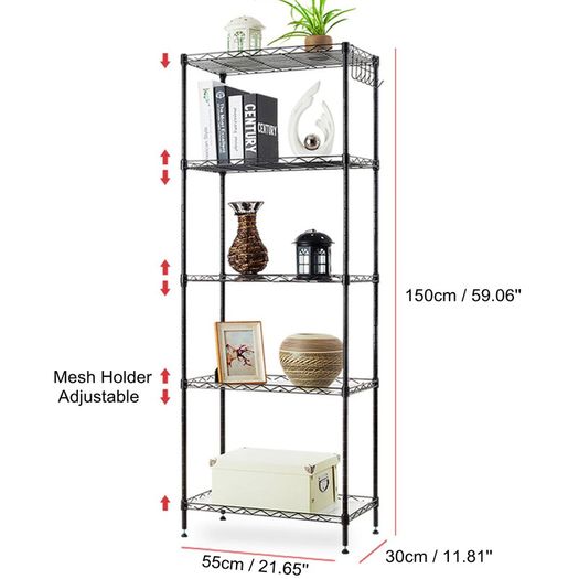 BRAND NEW 5 Tier Steel Wire Storage Rack Kitchen Microwave Shelf Multifunctional Stand