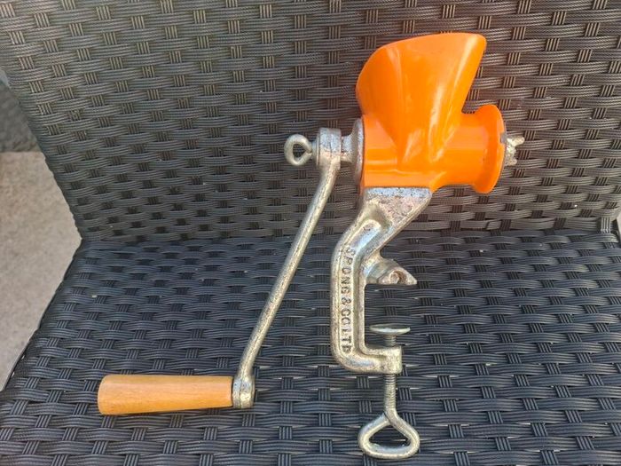 Vintage 1960's Spong & Co LTD manual tabletop mincer made in England