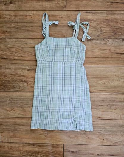 Hollister Green Plaid Mini Dress