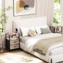 Bedside Table Set of 2, Side Table with 2 Fabric Drawers, Bedroom Bedside Cabinet with Open Storage Shelf, End Table, Nightstand for Living Image 2