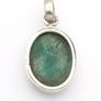 Vintage 925 Sterling Silver & Malachite Pendant Image 4