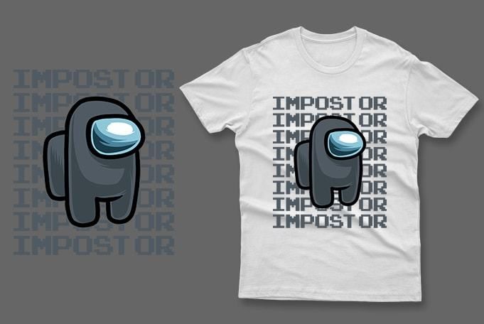Dark grey impostor among us t-shirt impostor t-shirt