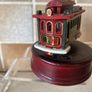Vintage Wooden Wind up revolving Cable Car Image 9