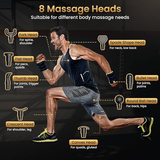 NEW SALE | Massage Gun, Powerful Massage Gun Deep Tissue Massager, 30 Speeds Muscle Massage Gun with 8 Heads, LCD Display