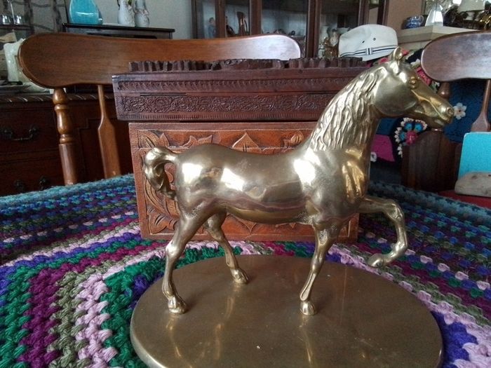 Large Brass Horse Ornament