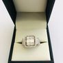 Brand New 18ct White Gold Square Halo Cluster Diamond Engagement Ring Image 2