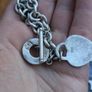 Vintage Heavy Sterling Silver 925 T-Bar Ring Bracelet 35g Image 3