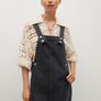 Mango Denim Pinafore Dress Size Large Image 4
