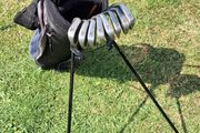 golf stand bag and clubs