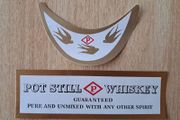 Vintage neck and footer John Power &amp; Son whiskey bottle vintage labels No1