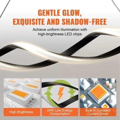 Modern Chandelier Light Fixtures, 24W, Dimmable LED Pendant Light with Remote Control Silicone Lampshade, Adjustable 3000K-6000K Color Temperature Brightness Ceiling Lamp for Kitchen Dining Room