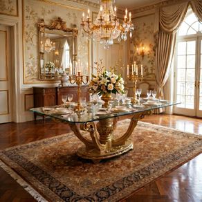 Old glass topped gilt table