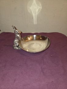 Irish made Silver Rabbit/Hare Trinket Dish