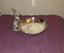 Irish made Silver Rabbit/Hare Trinket Dish