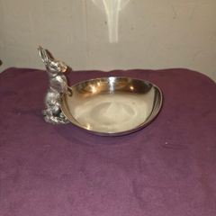 Irish made Silver Rabbit/Hare Trinket Dish