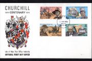 1974 Isle of Man Birth Centenary of Sir Winston Churchill Commemorative Stamps First Day Cover (FDC)