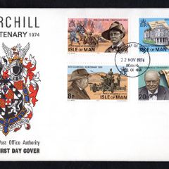 1974 Isle of Man Birth Centenary of Sir Winston Churchill Commemorative Stamps First Day Cover (FDC)