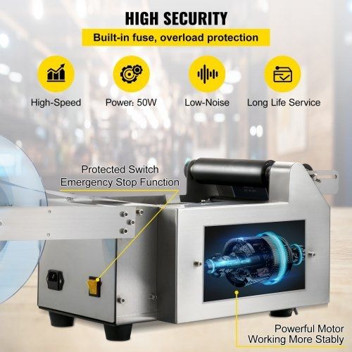 MT-50 Semi-automatic Round Bottle Labeling Machine, Adjustable Bottle Labeler 50pcs/min Label Applicator for Bottles 12-90mm