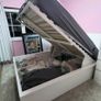 White Ottoman double bed with detachable headboard Image 3