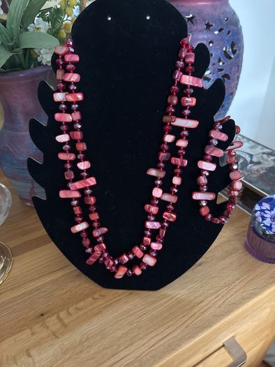 Necklace and Matching Bracelet - Shell and Beads