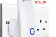 Universal Range Extender, Broadband/Wi-Fi Extender, Wi-Fi Booster/Hotspot with 1 Ethernet Port, Plug and Play, Built-in Access Point Mode, UK Plug