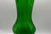 Pair of vintage Italian Empoli 10-inch emerald green vases