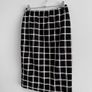 Pre Owned Black & White Grid Check Midi Pencil Skirt Image 3