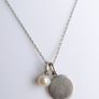 Vintage 925 Sterling Silver Pendant Pearl Necklaces length 18" - 3g Image 3