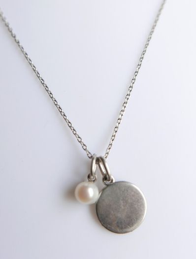 Vintage 925 Sterling Silver Pendant Pearl Necklaces length 18" - 3g