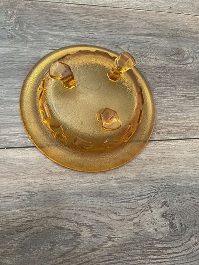 Vintage Wedgwood Glass Amber Bowl - Ronald Stennett-Willson RSW27 Moon Landing