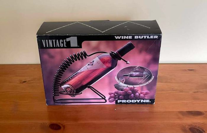 Vintage 1 Wine Butler | Spiral Metal Wine Bottle Holder | Boxed