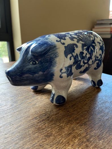 Sculptures Uk Large Handmade Porcelain Willow Pattern Blue & White