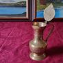 Vintage Solid Brass Art Deco Engraved With Decorations Footed Pitcher With Lid Image 5