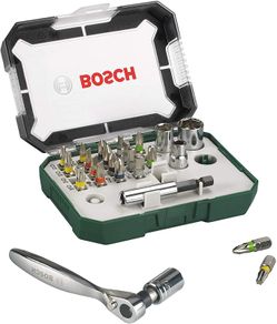 Bosch Rainbow Evo Set Screwdriver with small ratchet, 26 Pieces