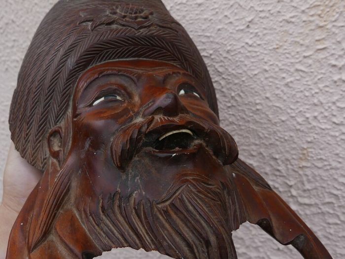 Vintage 19C Chinese Asian Oriental Wooden Hand Carved Mask ,Wood Mask Rose wood 10,5"