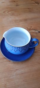 Vintage Denby Midnight  Blue Gravy or Sauce Boat and Stand Immaculate Condition