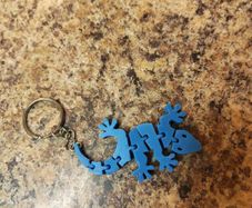 Flexible Gecko Keyring Blue