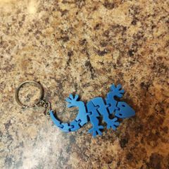 Flexible Gecko Keyring Blue