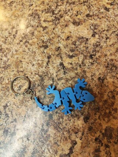 Flexible Gecko Keyring Blue