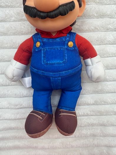 Nintendo The Super Mario Bros. Movie Mario Poseable Plush approx. 14 Vinyl Head Used Please see pictures