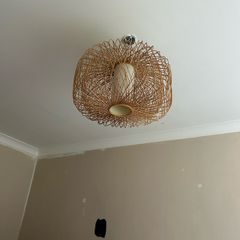 Large Woven Rattan Bamboo Pendant Lampshade, Boho Style