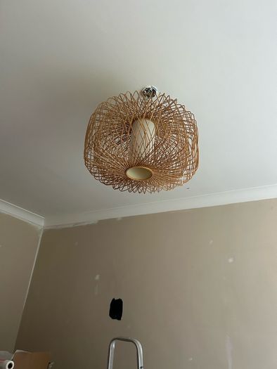 Large Woven Rattan Bamboo Pendant Lampshade, Boho Style