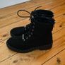 Ladies Schuh Black Suede Ankle Boots, Size 40 / 7 Image 3