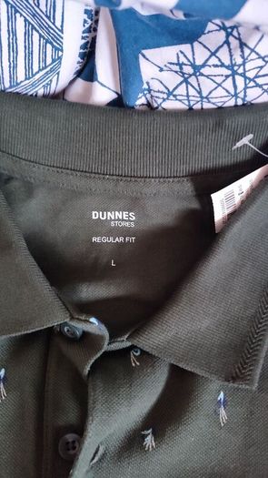 dunnes stores large men regular fit dark green shirt
